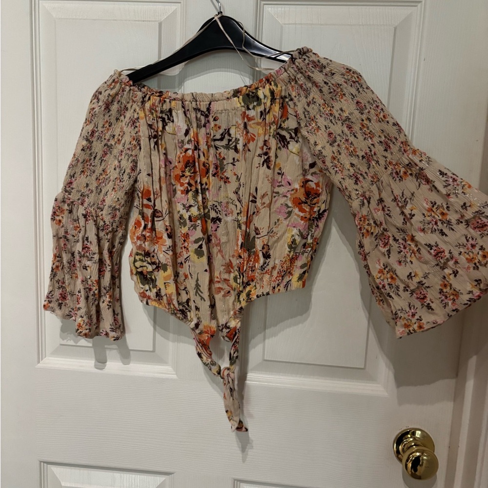 Angie Multicolor Floral Off-Shoulder Blouse